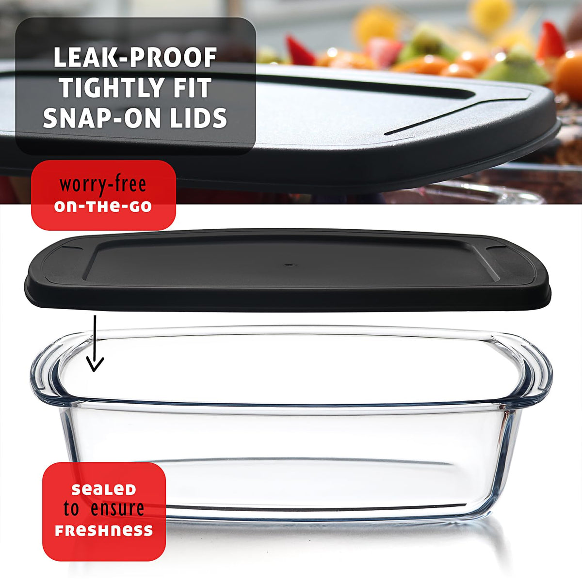 EATEX bread pan features wide handles for easy grip.