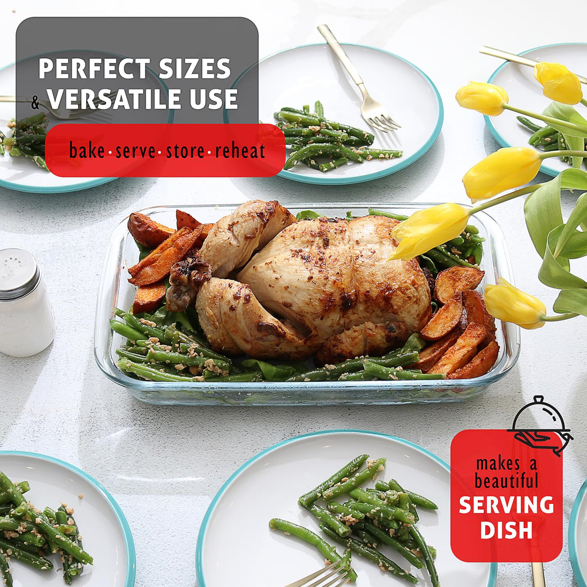 EATEX lasagna pan is dishwasher safe for easy cleanup.