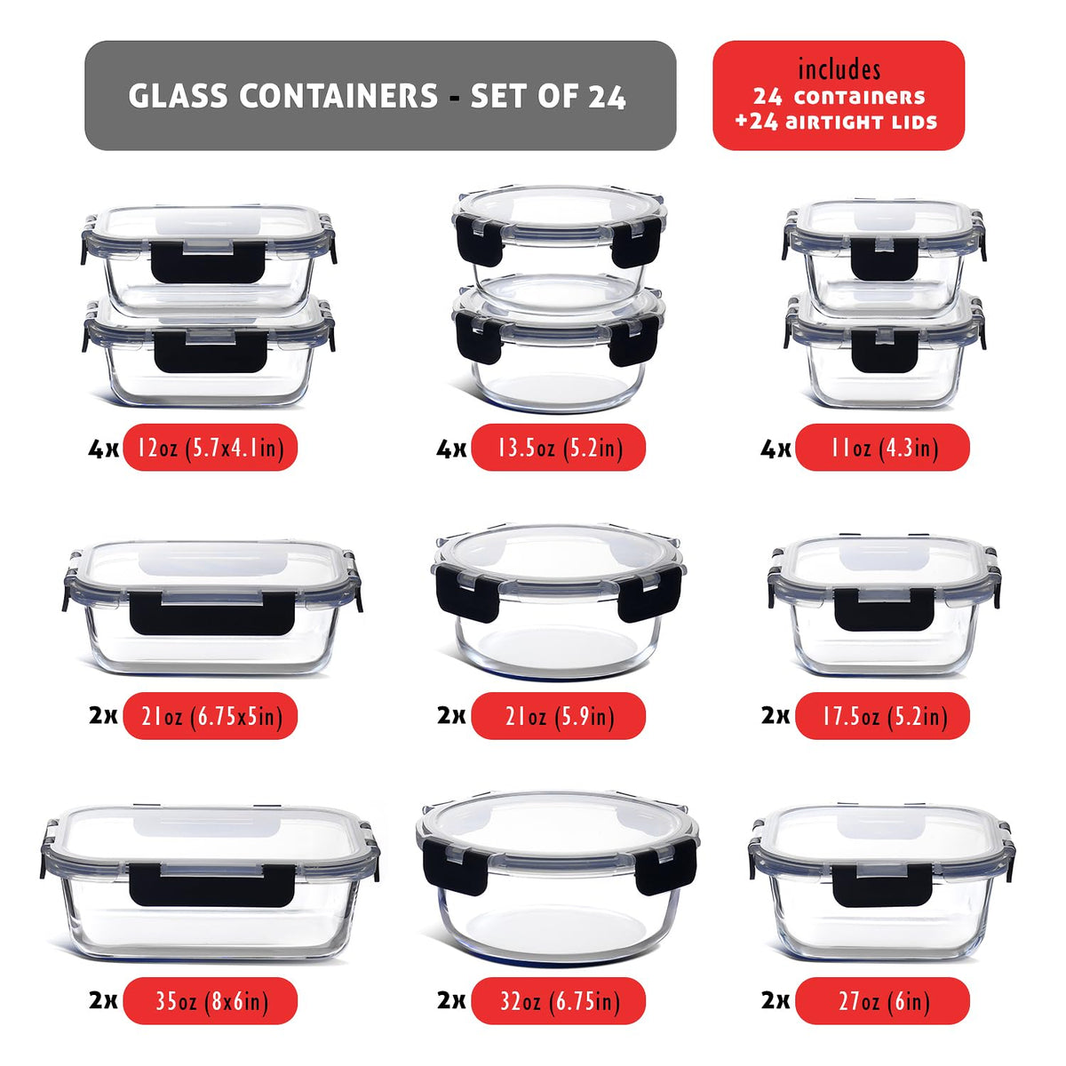 EATEX leakproof snap-lock lids create airtight seal on containers.