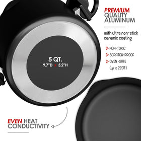 EATEX tempered glass lid allowing monitoring of simmering