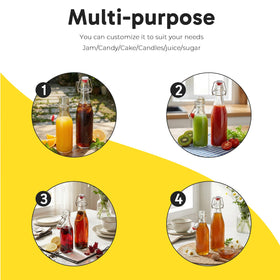 Grolsch-style cap closure preserves freshness and minimizes leaks in Eathtek bottles.
