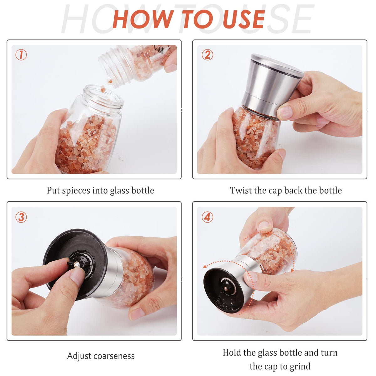 Ebaco grinders on dining table for effortless seasoning during meals