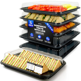 ebake 5-pack catering trays with lids, 15-inch exterior, ideal for stylish buffets