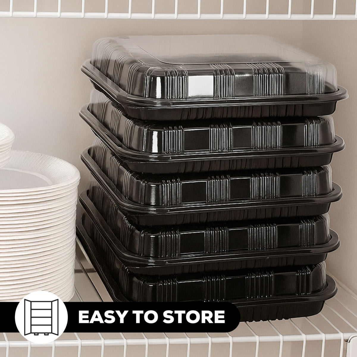 ebake 5-pack catering trays with lids, crystal-clear lids for easy viewing during transit