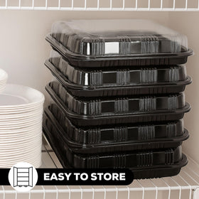 ebake 5-pack catering trays with lids, crystal-clear lids for easy viewing during transit