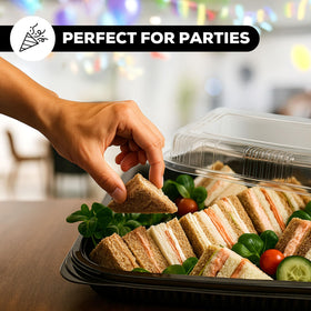 ebake 5-pack catering trays with lids, perfect for sandwiches and desserts