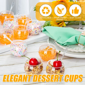 EBOOT clear parfait cups enhance table decor with modern design.