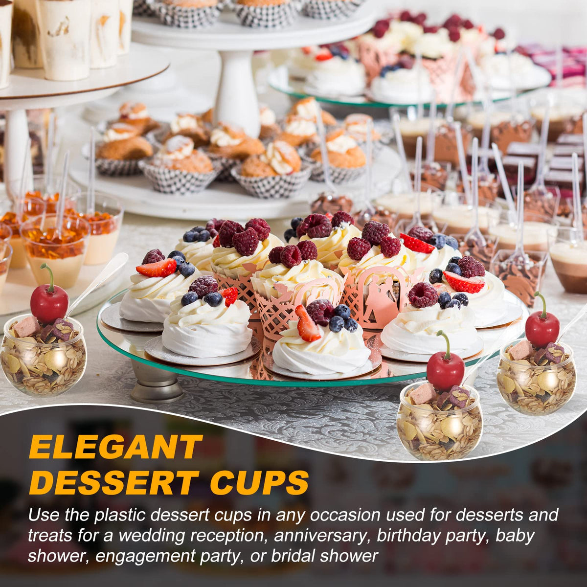 EBOOT dessert cups for weddings and parties with easy portions.