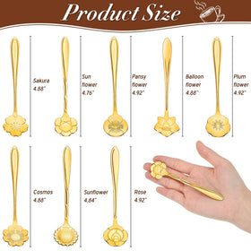 EBOOT gold flower teaspoon with rose motif, ideal for entertaining guests.