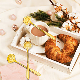 EBOOT gold flower teaspoon balloon-flower motif suits bridal showers
