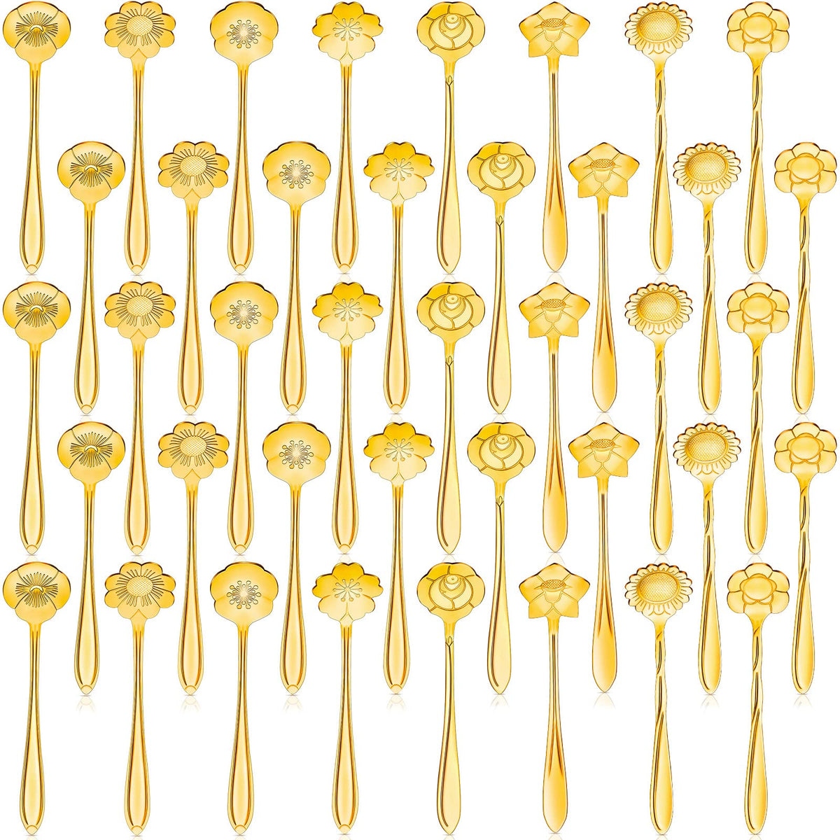 EBOOT gold flower teaspoon with chrysanthemum pattern for elegant tea service