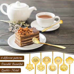 EBOOT gold flower teaspoon with rose design for stylish coffee moments