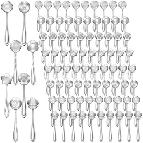EBOOT silver flower teaspoon chrysanthemum pattern for graceful tea service.