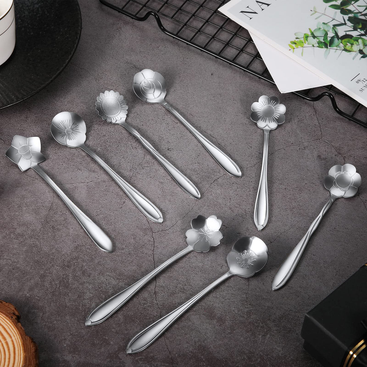 EBOOT silver flower teaspoon pansy pattern ideal for gifting and décor.