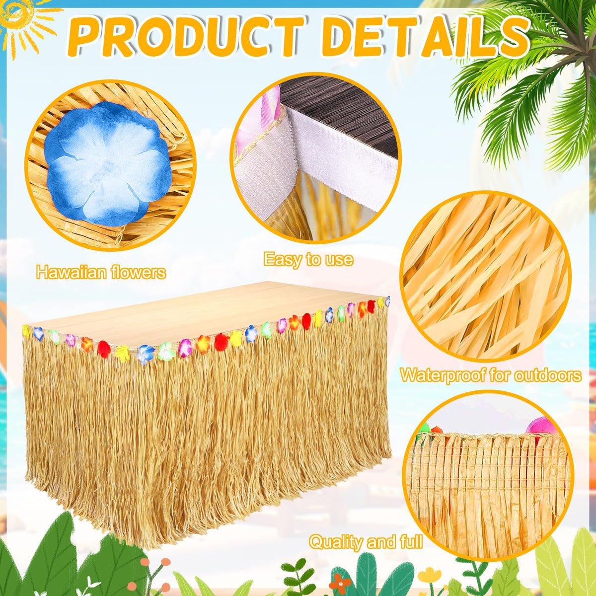 eboozone grass skirt closeup material showing waterproof plastic fibers