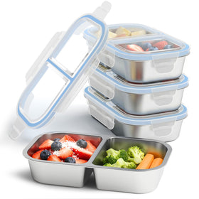 EC-Gaze 4-pack stainless steel snack containers for portable meals.