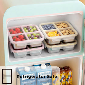 Dishwasher-safe stainless steel EC-Gaze snack container for quick cleaning.