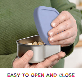 Microwave-safe design allows quick reheating of one container.