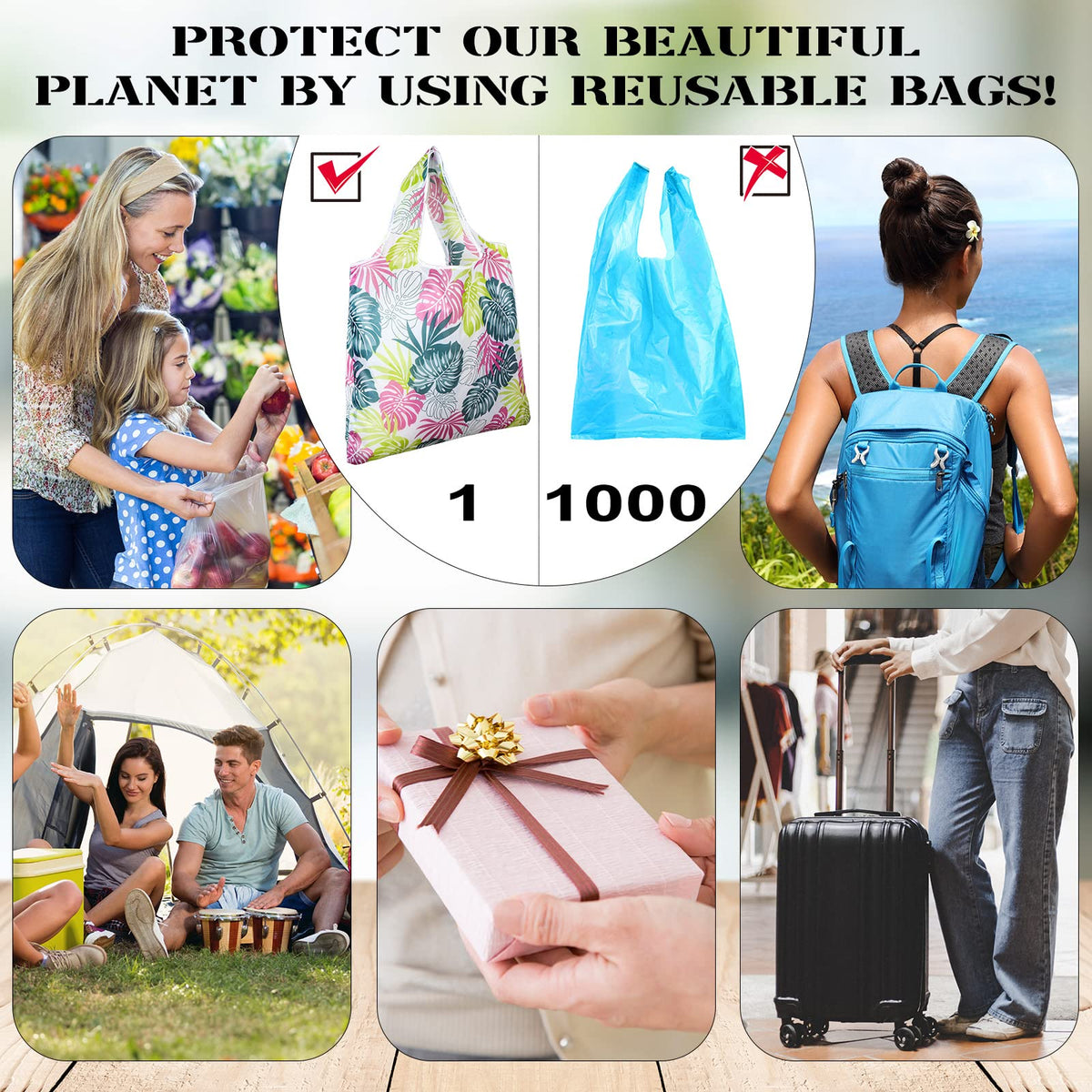 Eccliy flower-style bag folded compactly for easy storage.