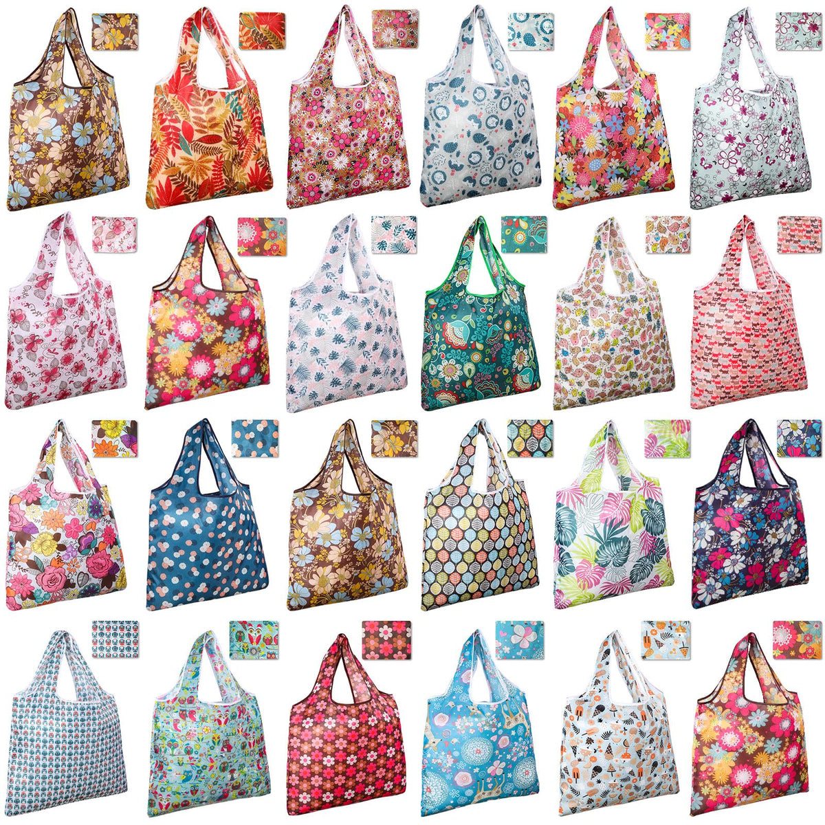 Eccliy flower-style grocery bag open, showcasing large capacity for groceries.