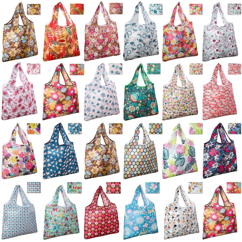 Eccliy flower-style grocery bag open, showcasing large capacity for groceries.