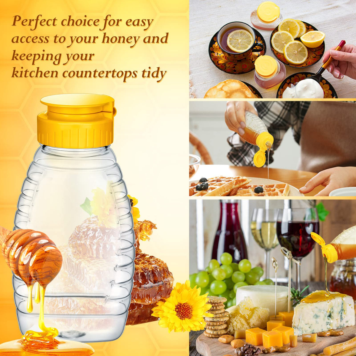 Squeezable Eccliy jar with flip lid for mess-free pouring