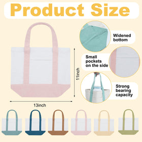 Eccliy mini canvas tote dark blue with reinforced seams for daily use.