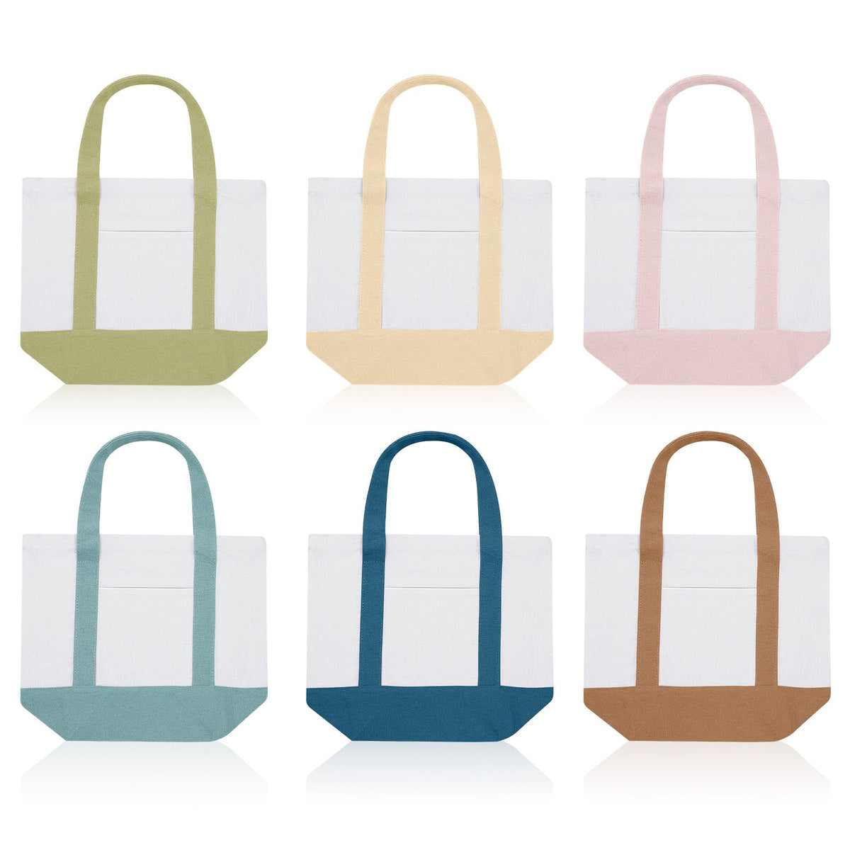 Eccliy mini canvas tote in light pink with a front pocket, ideal for daily errands.