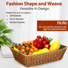 Eccliy multifunctional wicker baskets for bread, fruit, snacks, or small items