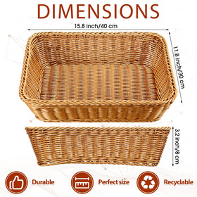 Eccliy poly wicker baskets with a sturdy rim for durable kitchen storage