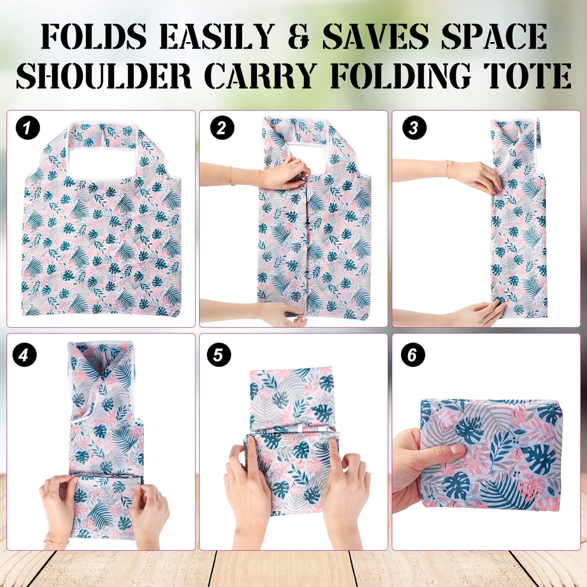 Eccliy polyester tote 24-piece set ready for everyday shopping.