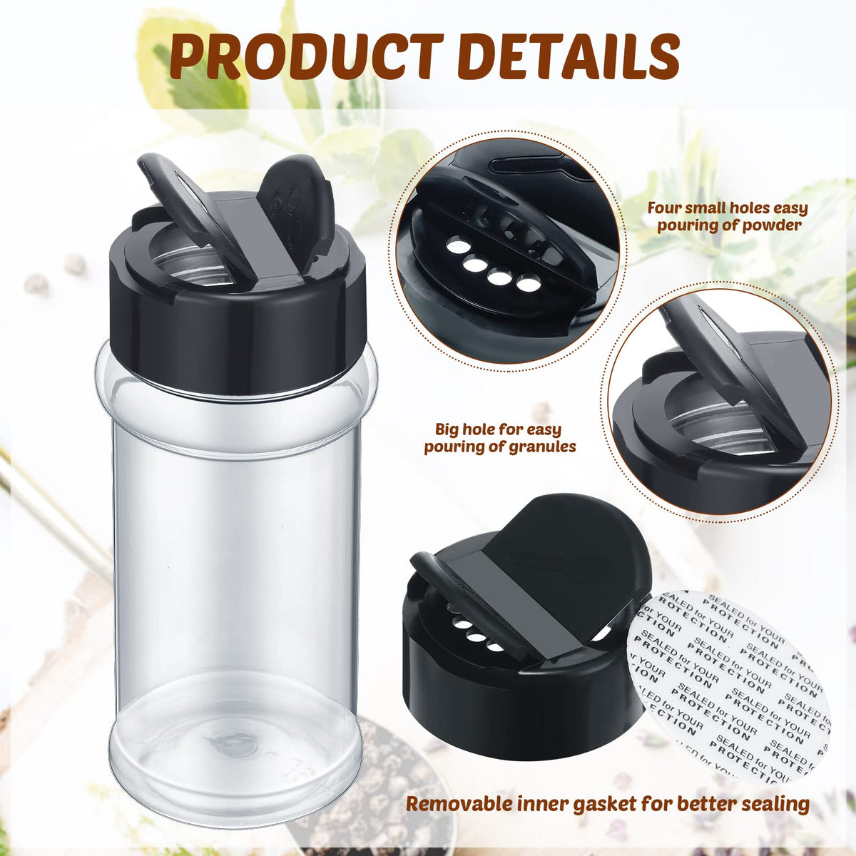 Eccliy clear spice jars with shaker lids for easy dispensing
