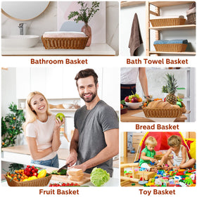 Eccliy wicker baskets stackable for organized table presentation