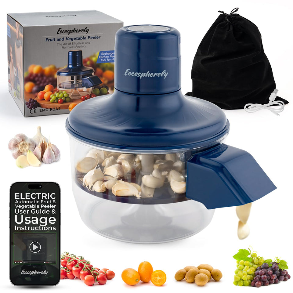 Eccospherely garlic peeler quickly frees cloves with minimal mess.