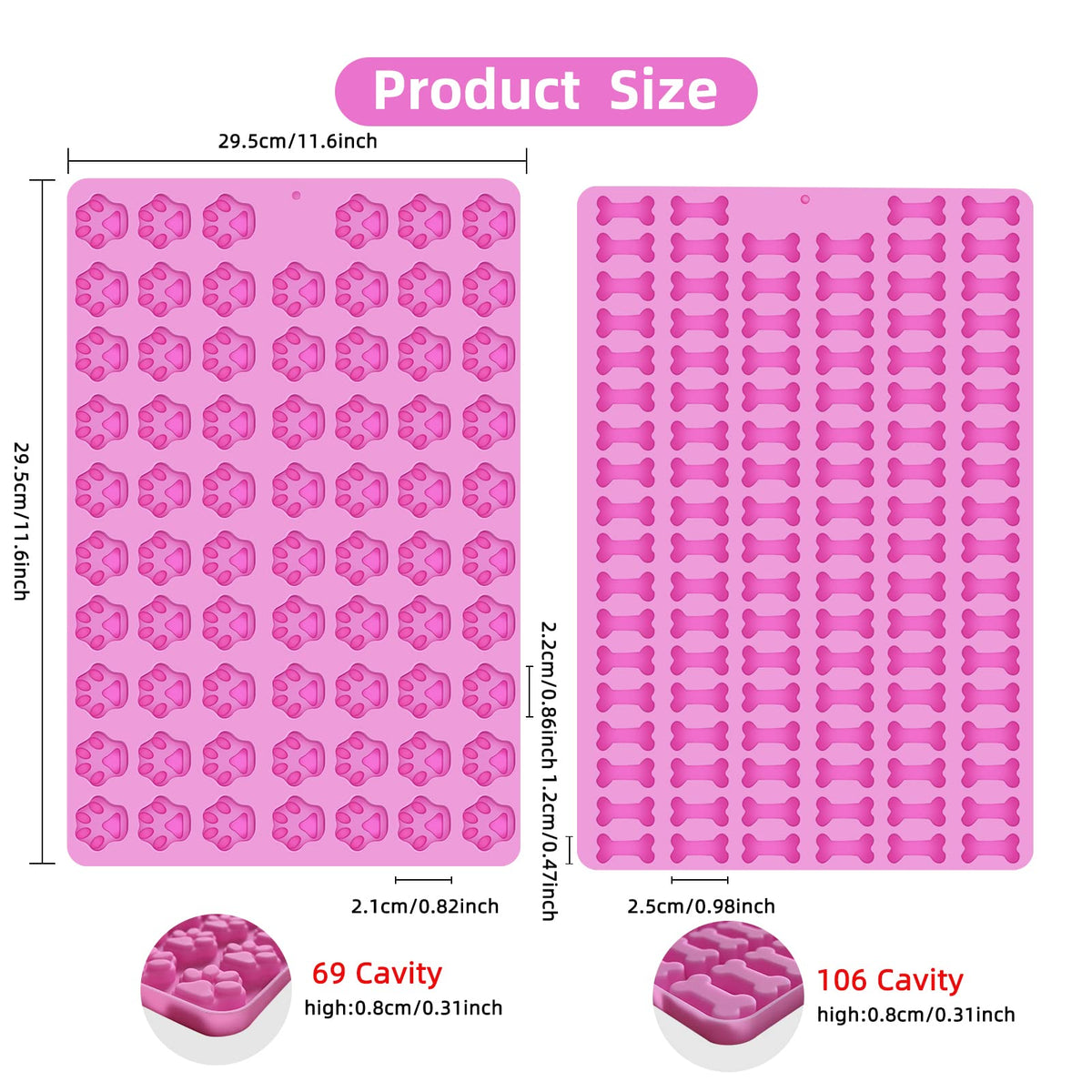 Ecerangus paw print mold with 69 cavities for playful cookies