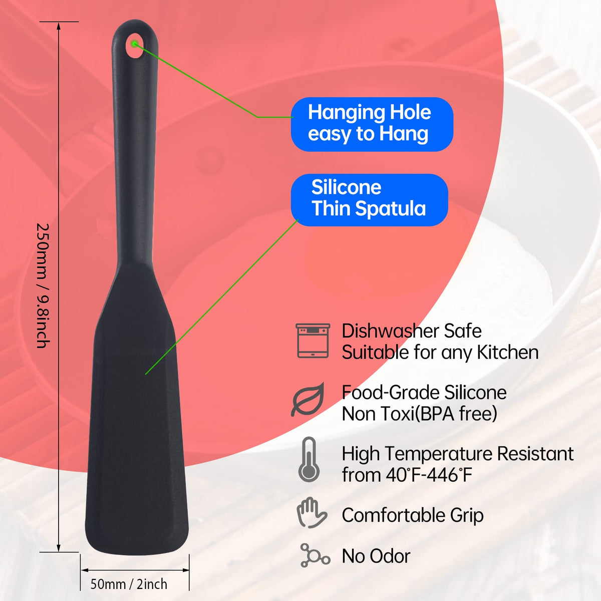 Ecerangus silicone spatula handles high heat for eggs and pancakes