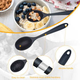Ecerangus black silicone spoon adds a stylish touch to any kitchen.