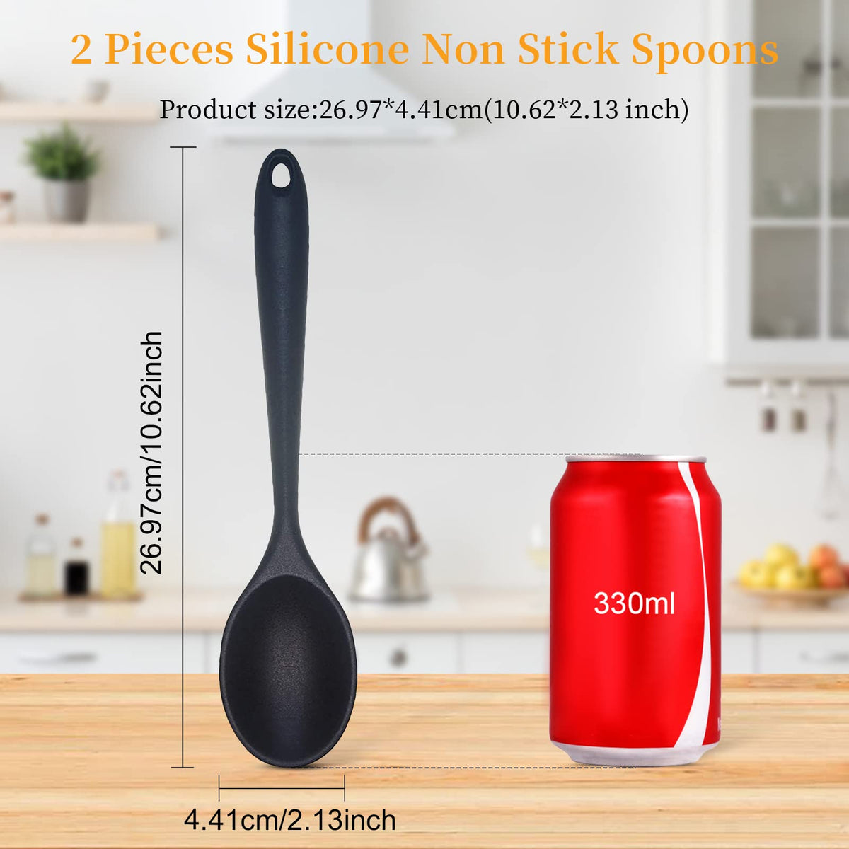 Ecerangus silicone spoon heat resistant to 480°F for hot batters.