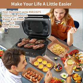 Ecfvtp air fryer liners rectangular basket design prevents leaks and sticking