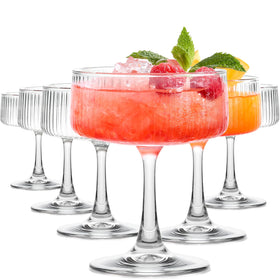 Echubao coupe glasses with ribbed edge, 10oz, ideal for stylish entertaining.