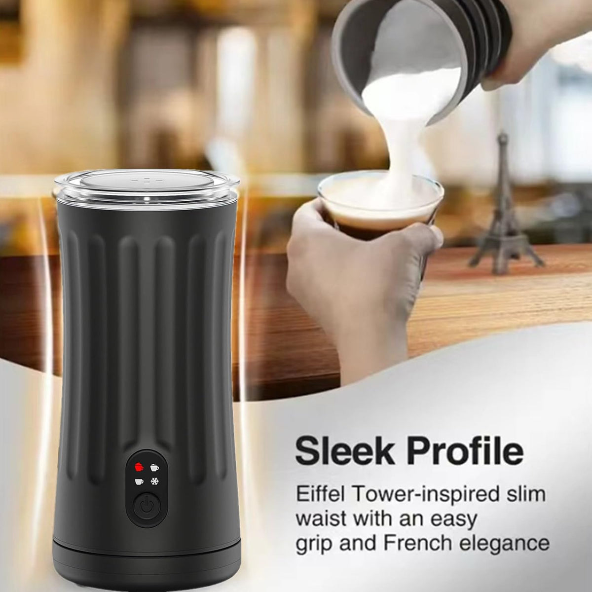 ECIOHC milk frother cold foam mode creates airy foam