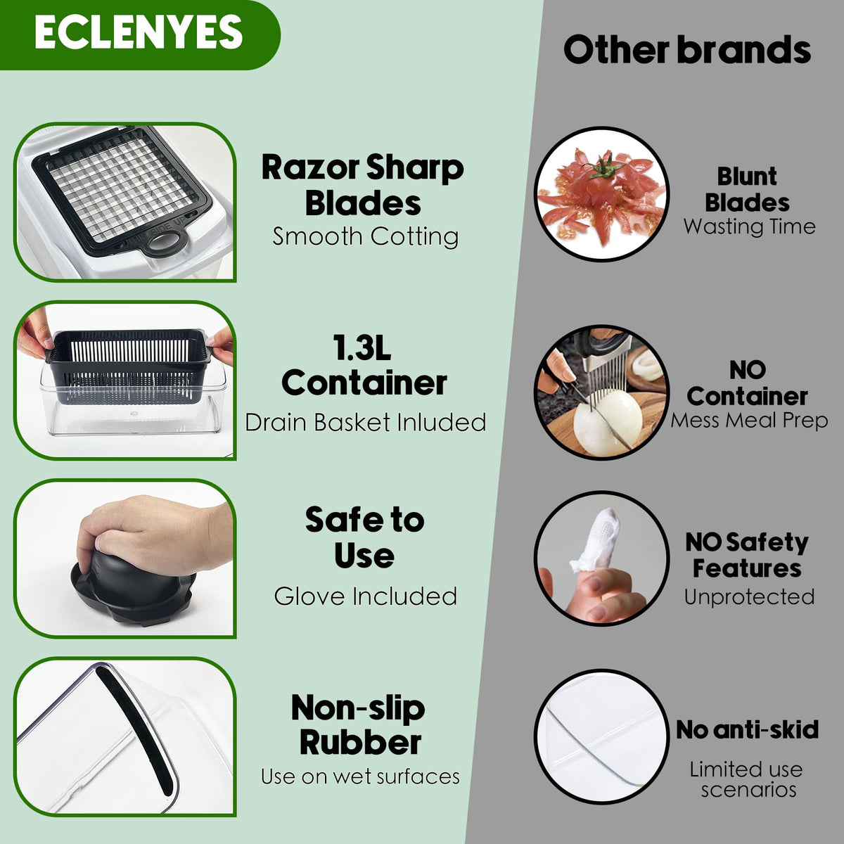 ECLENYES dishwasher-safe parts simplify cleanup after meals.