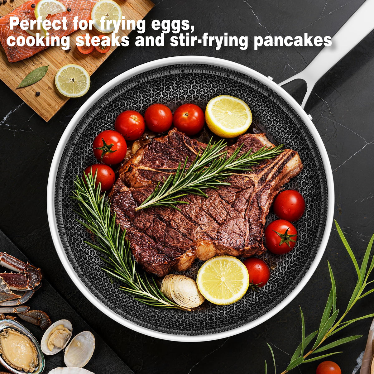 Eclumy stainless steel tri-ply construction delivers even heating and durable performance.