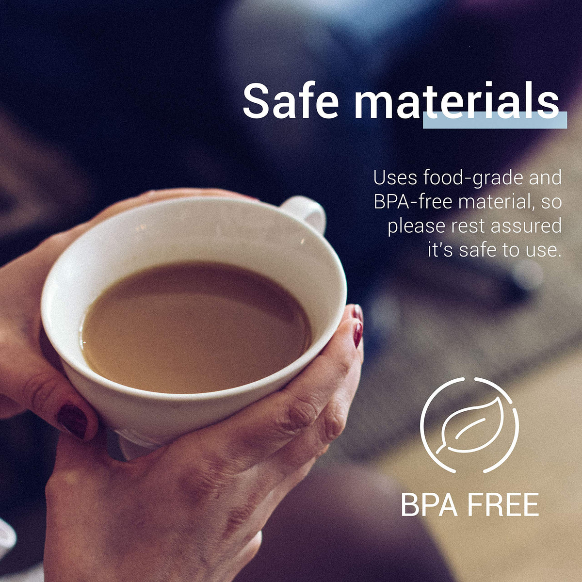 EcoAqua BPA-free, food-grade materials ensure safe daily use