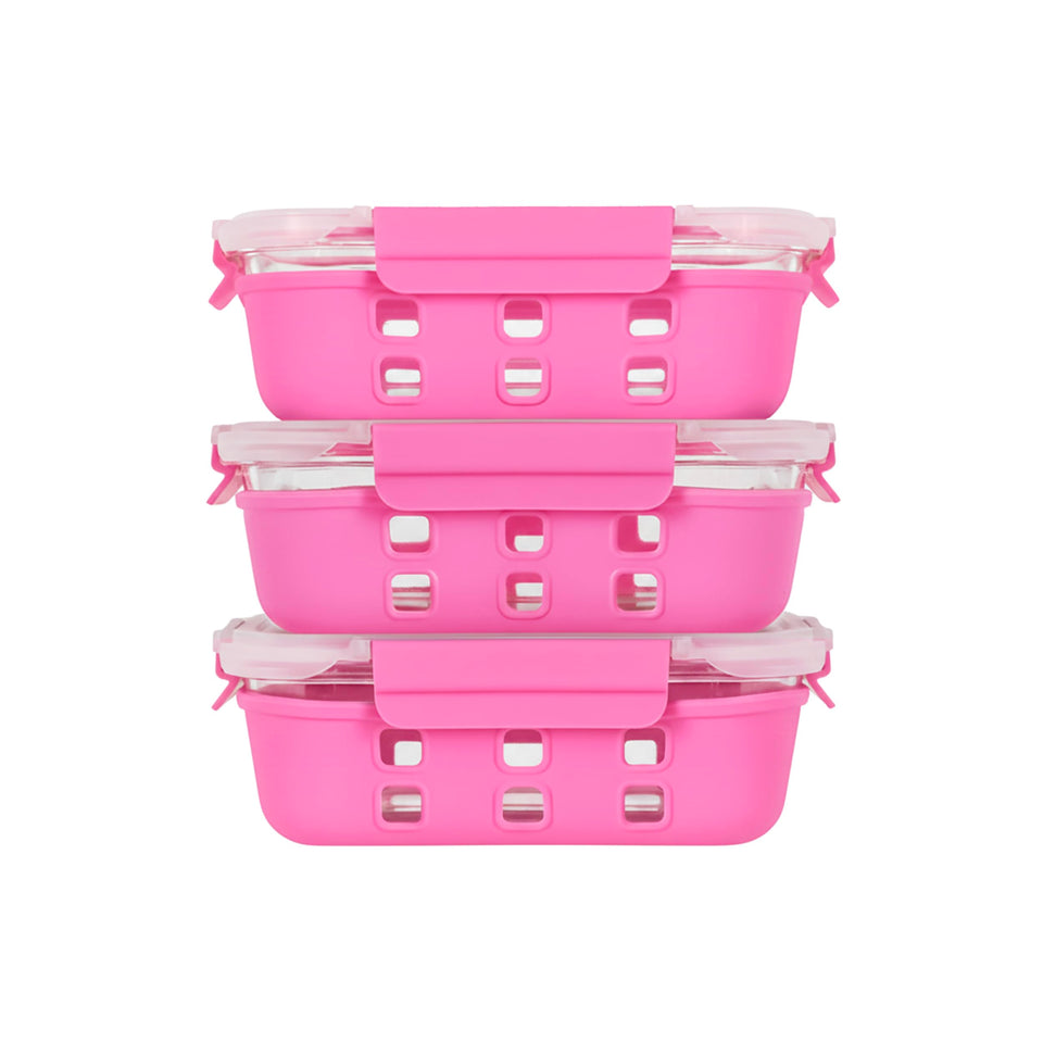 ECOBERI 4.5-cup glass meal prep container with clear body for quick meal planning.
