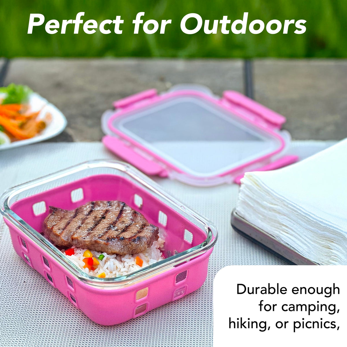 ECOBERI stackable design saves fridge space and organizes leftovers.