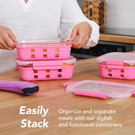 ECOBERI airtight lids keep foods sealed and reduce spills in bags.