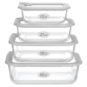 EcoEvo 1 cup glass container with airtight lid for leftovers