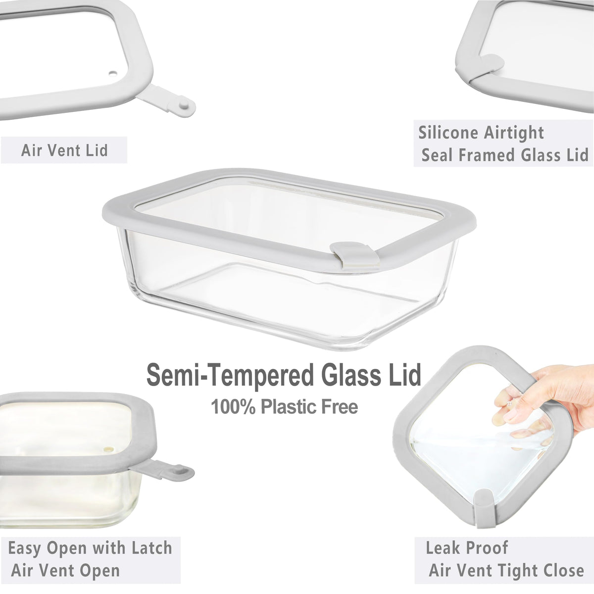 EcoEvo 2 cup glass container with silicone lid for meal prep