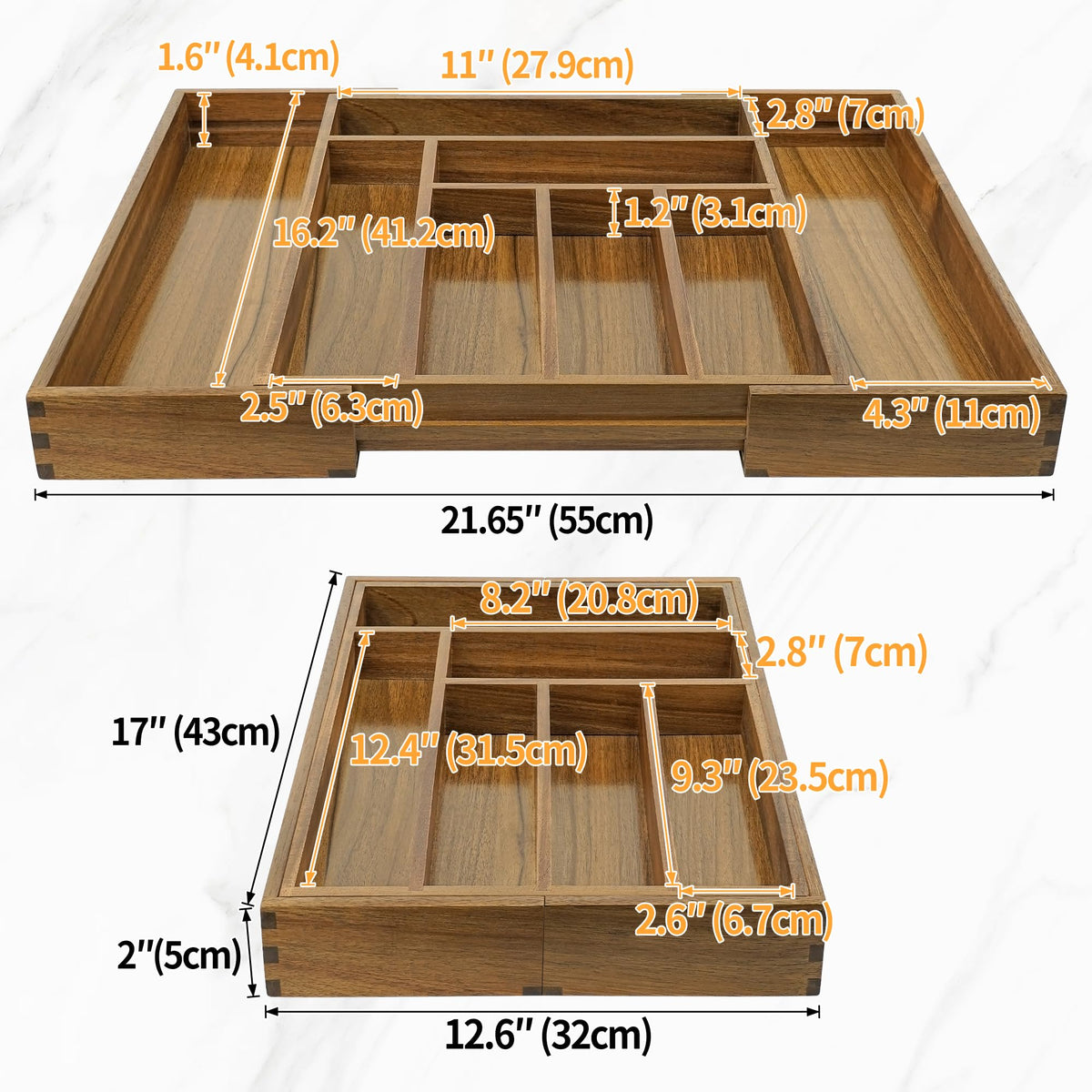 EcoFives edge-design organizer slides smoothly for quick utensil retrieval